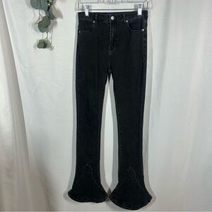 IFIK | Flared High Rise Black Jeans Dark Wash Denim Juniors Size 13
